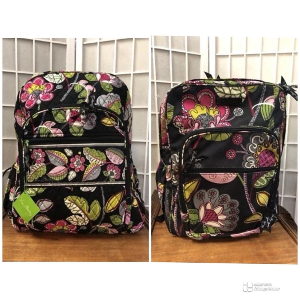 Vera Bradley,  Backpacks New $45 Medium, Floral, Pockets, Zipper.!